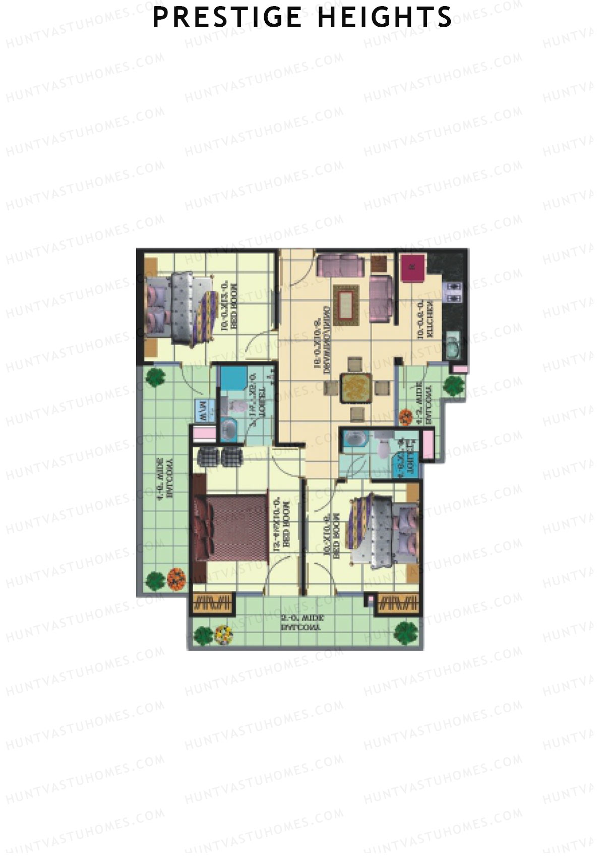 Prestige Heights Block H Unit 4 (Type 5) Floor Plan