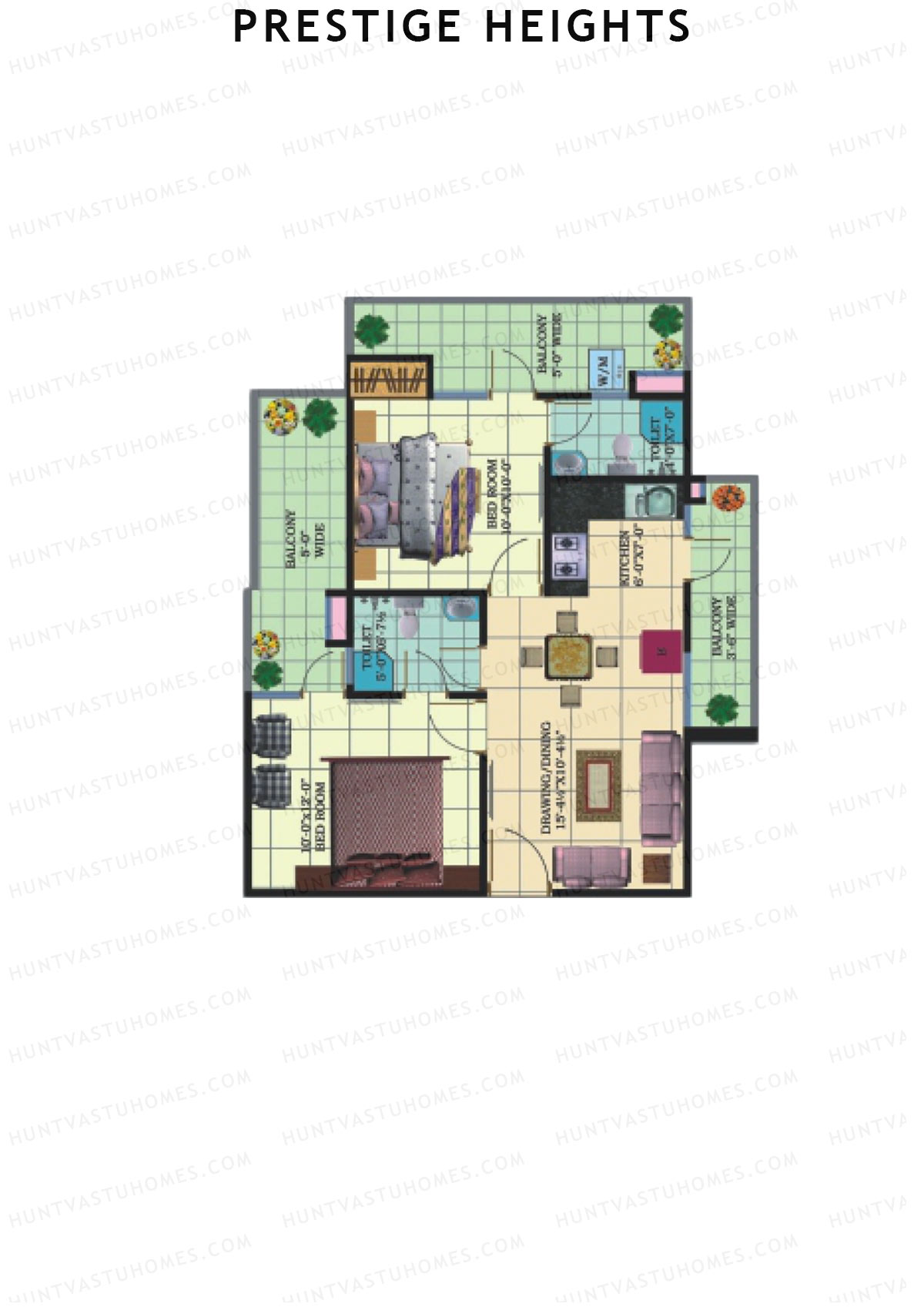 Prestige Heights Block H Unit 5 (Type 4) Floor Plan