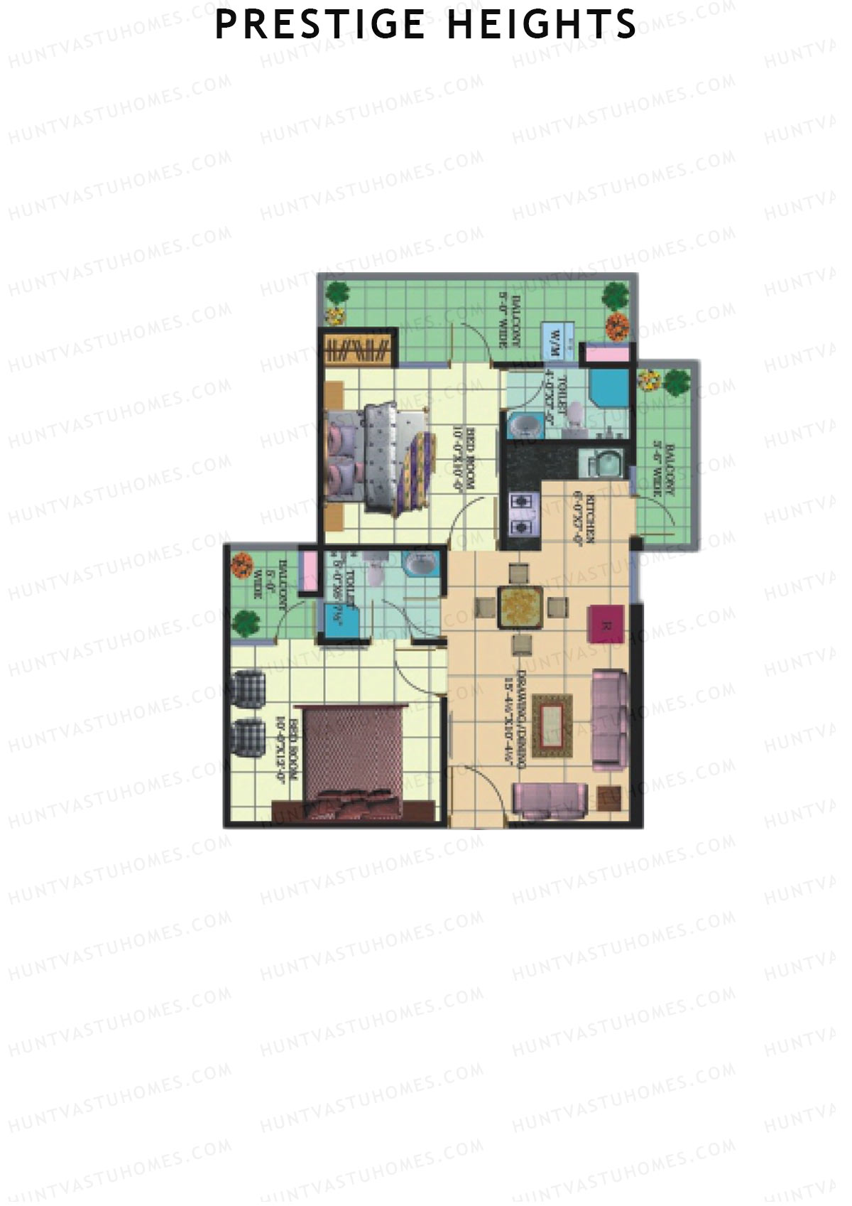Prestige Heights Block H Unit 7 (Type 2) Floor Plan