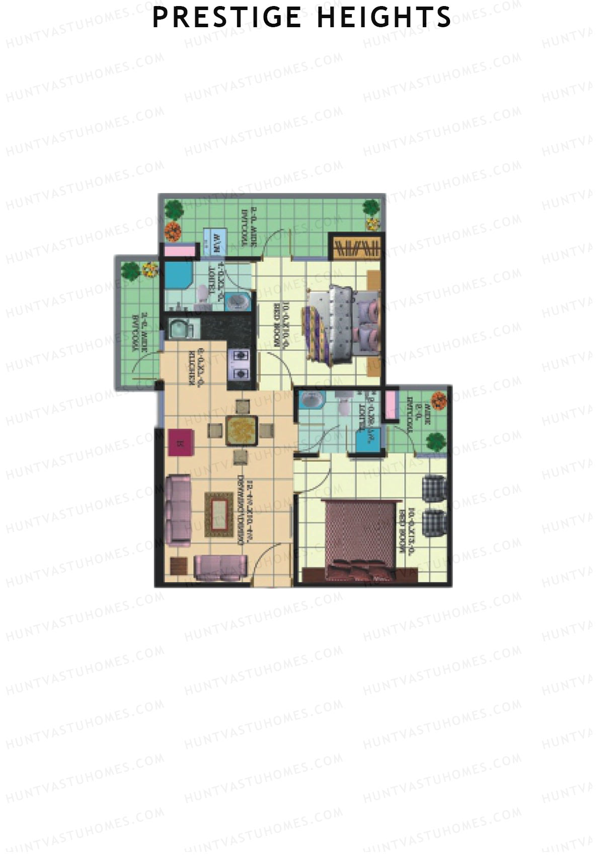 Prestige Heights Block H Unit 8 (Type 2) Floor Plan