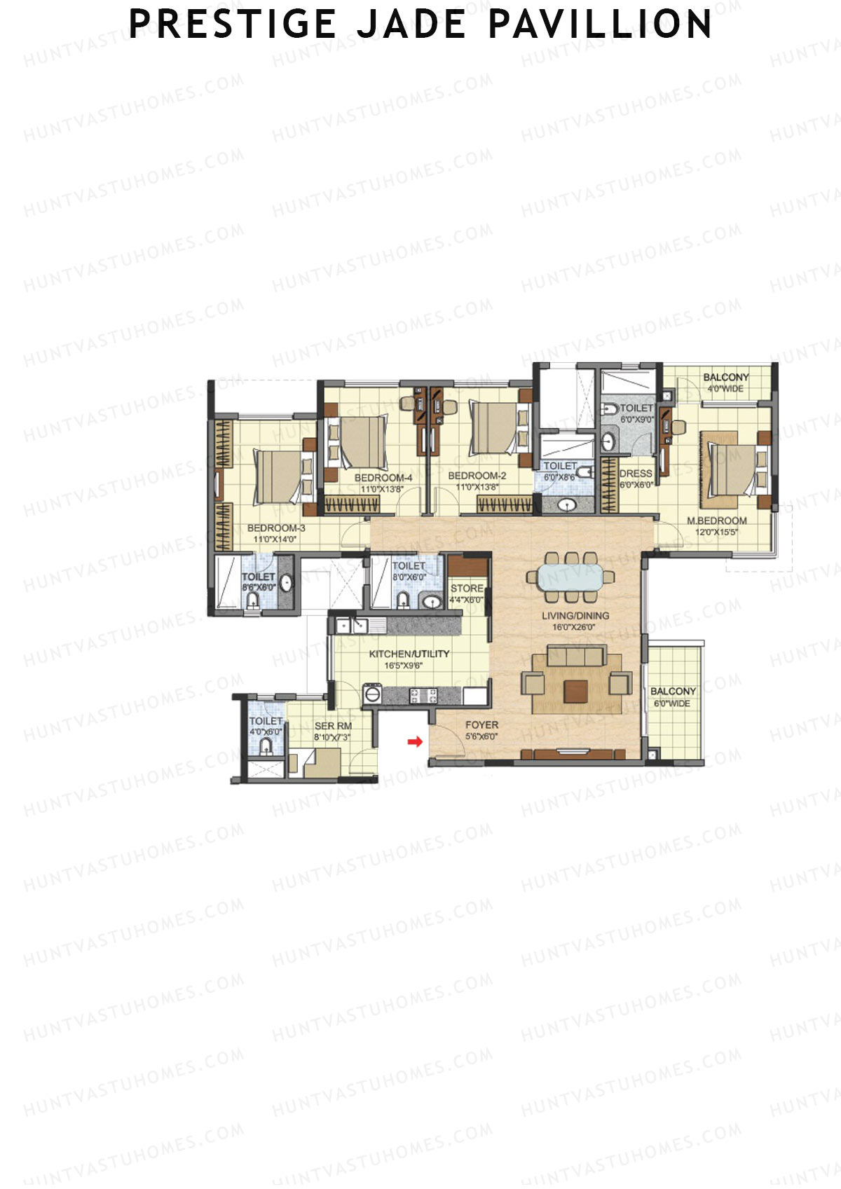 Prestige Jade Pavillion Tower 1 Unit 3 (Type G1) Floor Plan