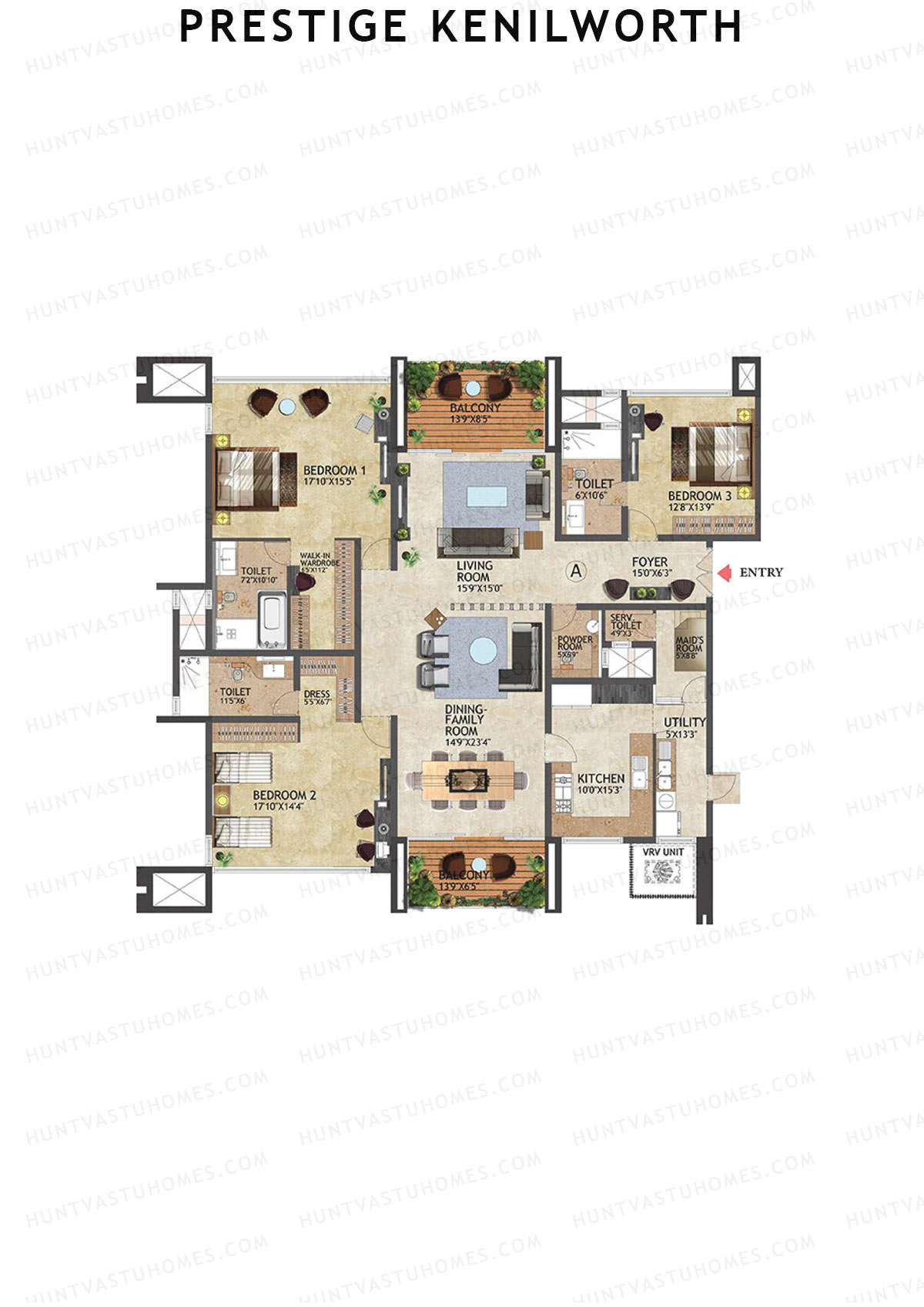 Prestige Kenilworth Tower A Unit A Floor Plan