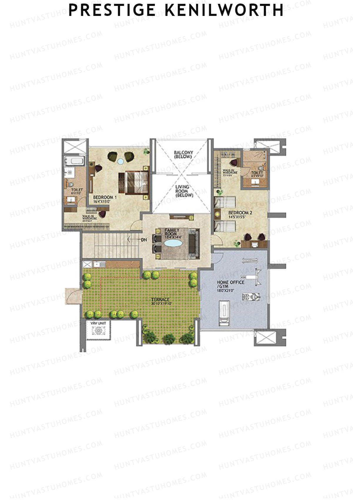 Prestige Kenilworth Tower A Unit B TYPE PH LW(Penthouse) Floor Plan