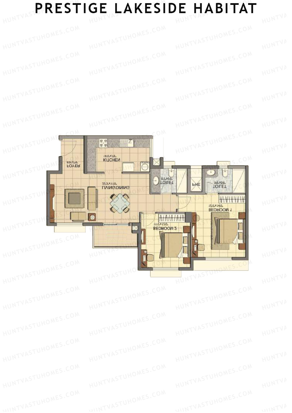 Prestige Lakeside Habitat Andrina 1 Unit 2 (Type B) Floor Plan