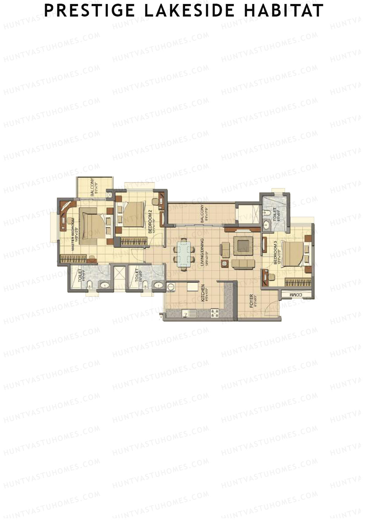 Prestige Lakeside Habitat Andrina 1 Unit 4 (Type D) Floor Plan