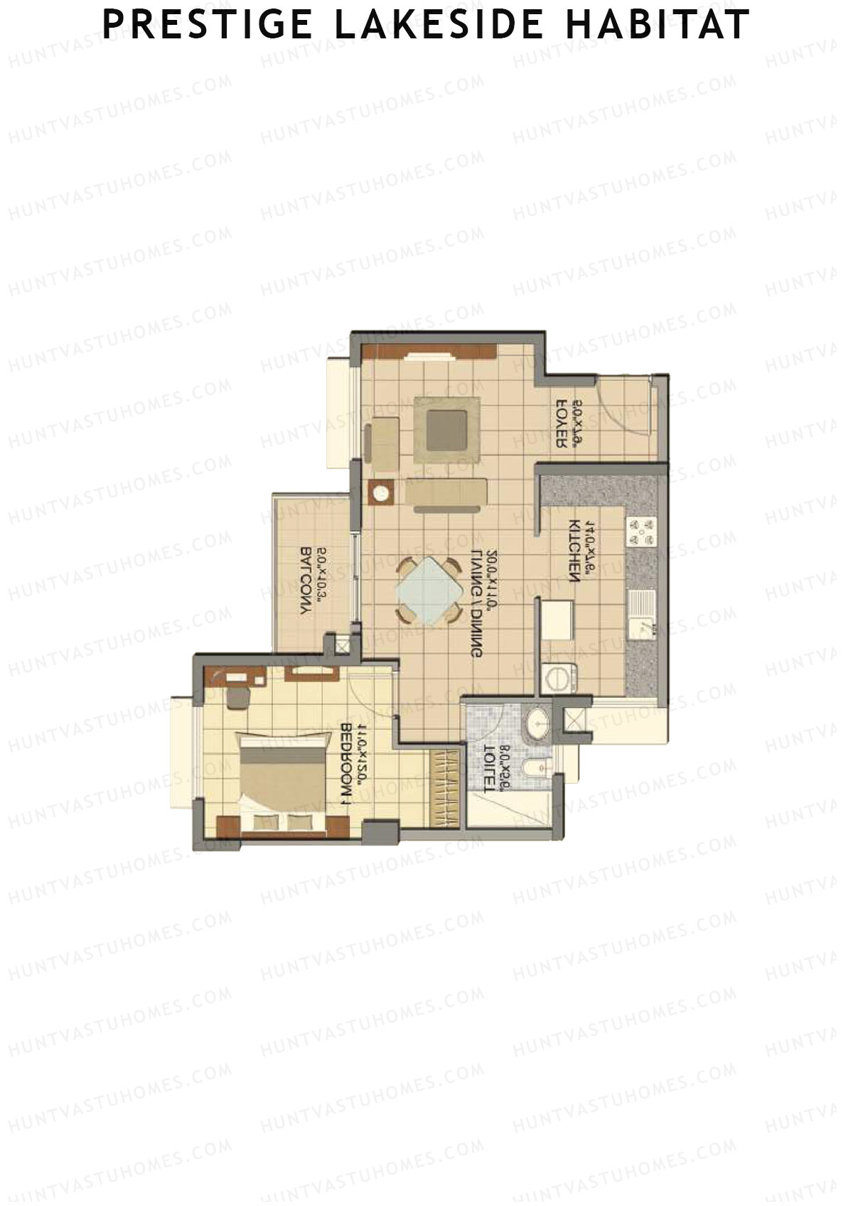 Prestige Lakeside Habitat Andrina 2 Unit 2 (Type B1) Floor Plan