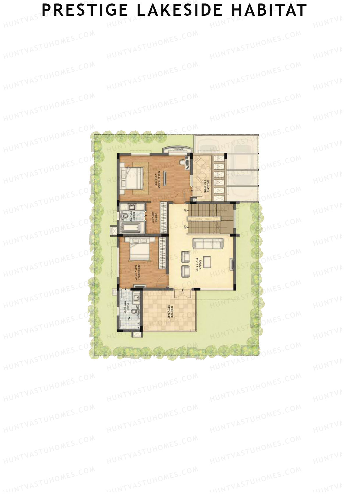 Prestige Lakeside Habitat Arista Villas (206-216) Unit B207 (Villa) Floor Plan