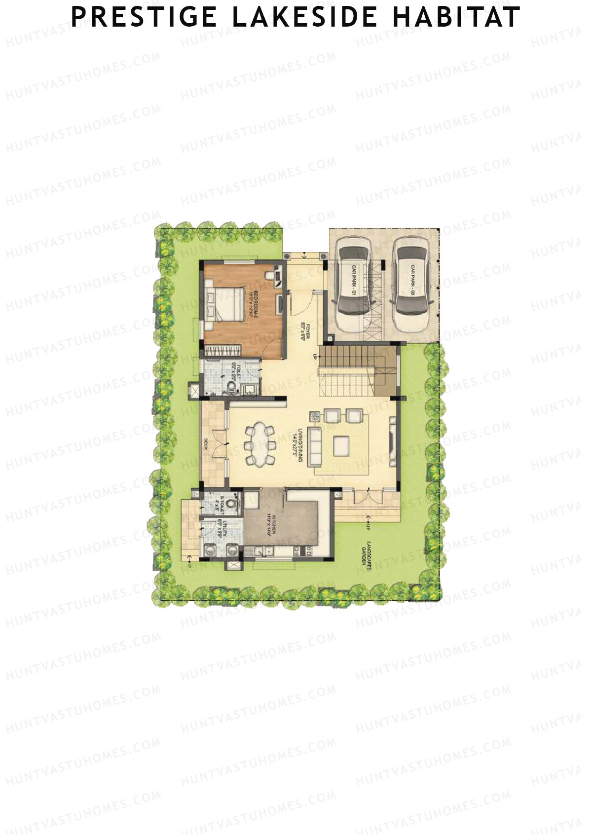 Prestige Lakeside Habitat Arista Villas (206-216) Unit B207 (Villa) Floor Plan