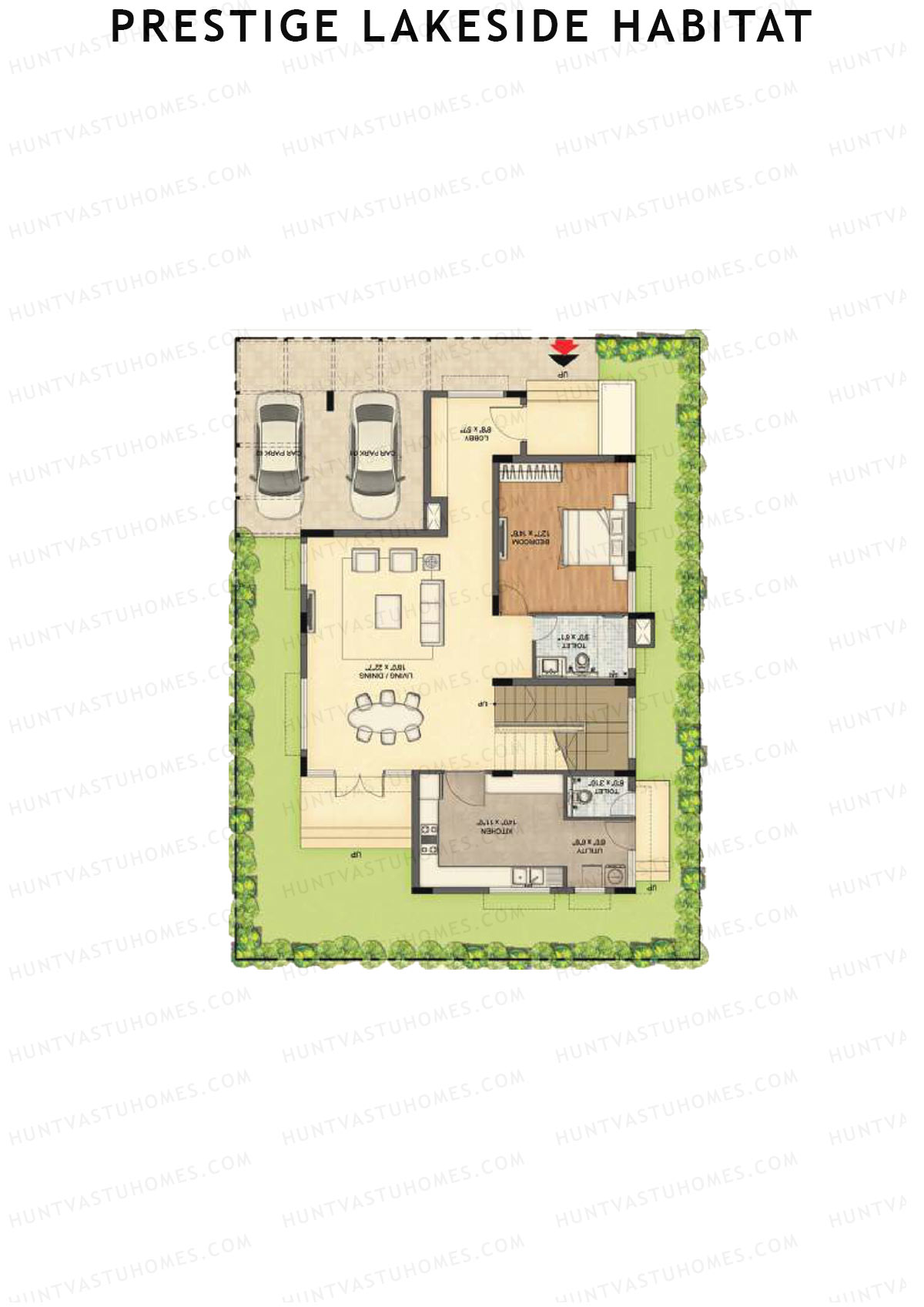 Prestige Lakeside Habitat Arista Villas (235-260) Unit B242 (Villa) Floor Plan