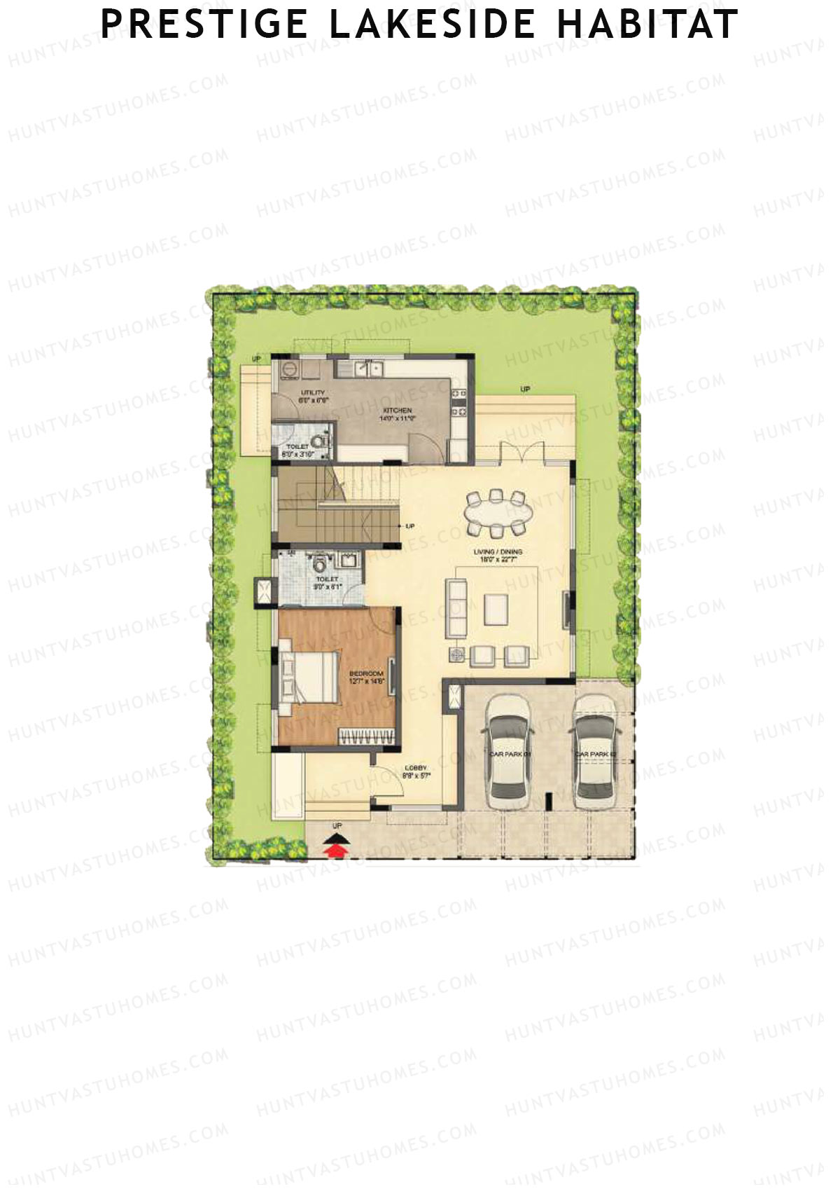 Prestige Lakeside Habitat Arista Villas (235-260) Unit B258 (Villa) Floor Plan