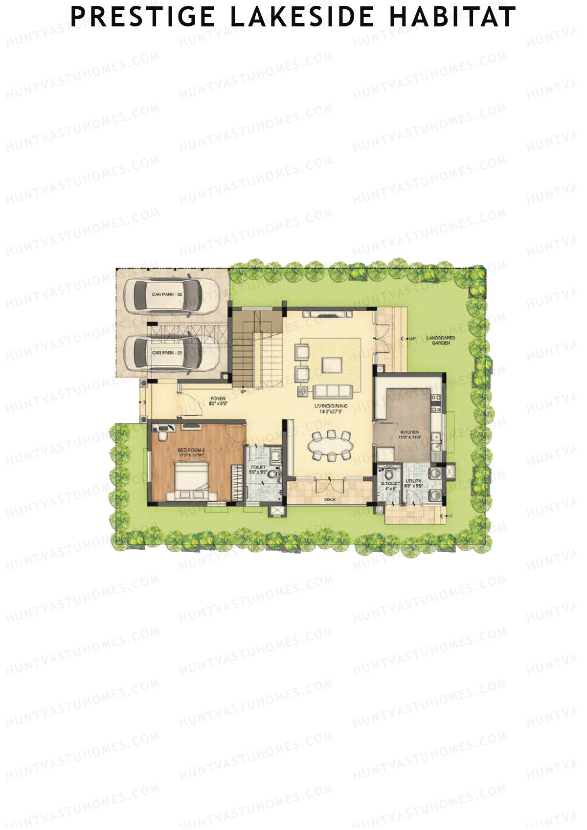 Prestige Lakeside Habitat Arista Villas (268-279) Unit B279 (Villa) Floor Plan