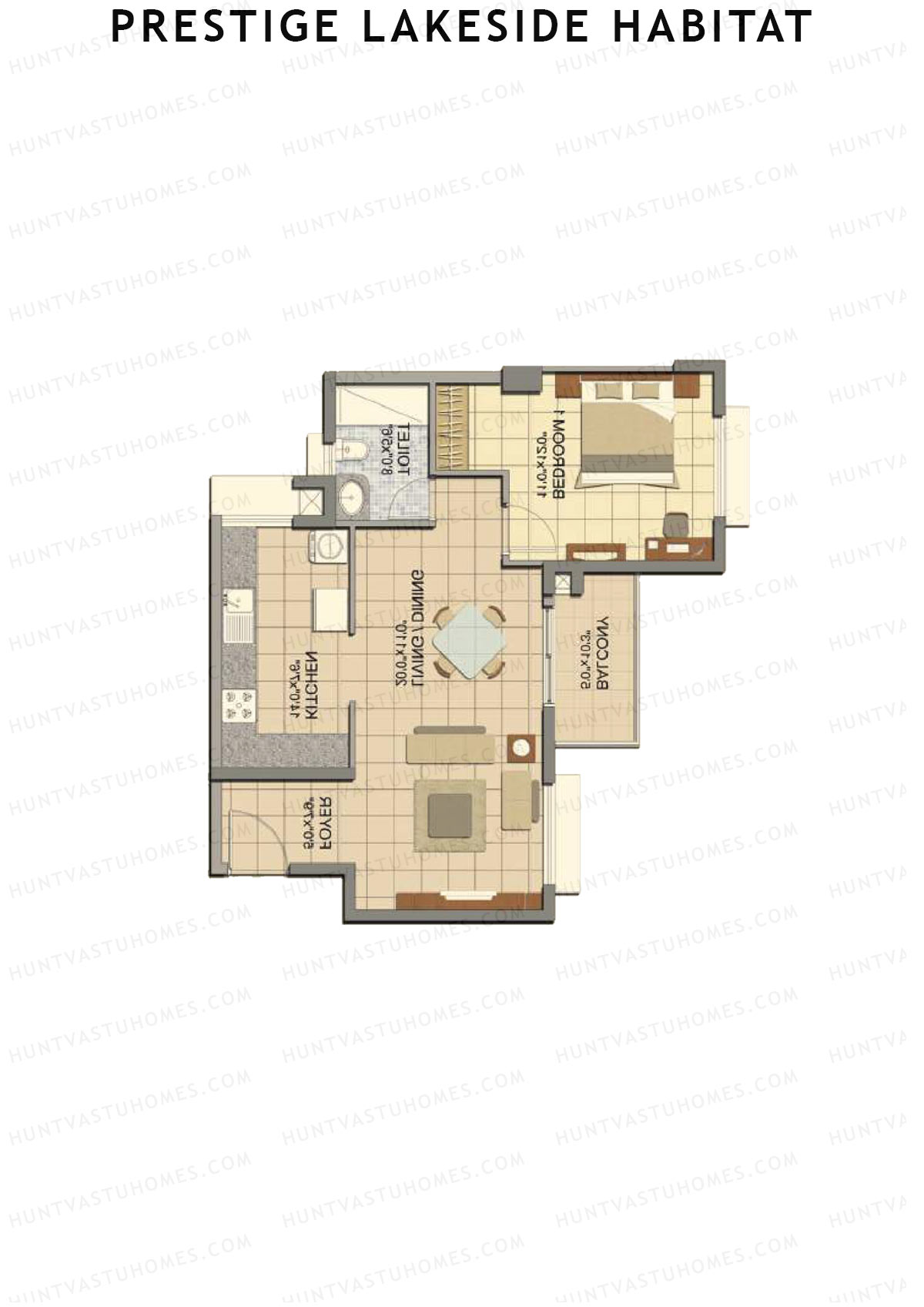 Prestige Lakeside Habitat Basil 6 Unit 2 (Type B1) Floor Plan