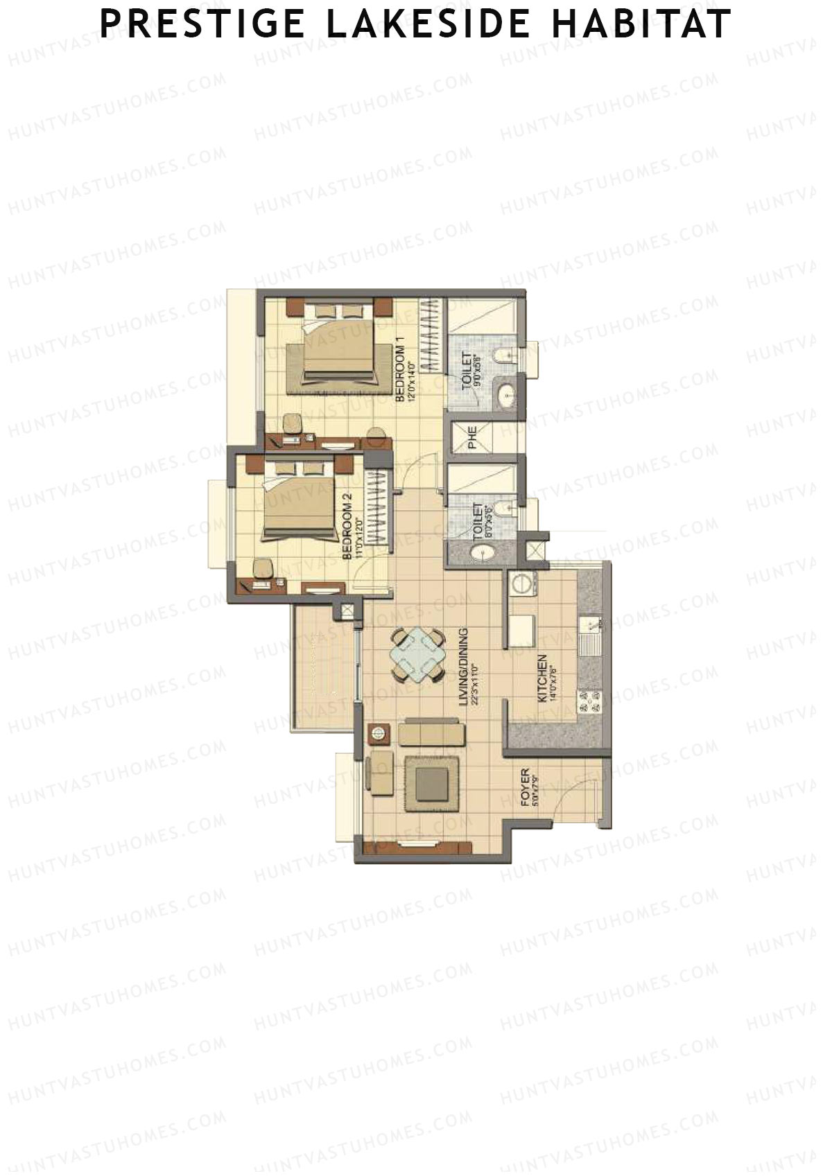 Prestige Lakeside Habitat Calliope 7 Unit 1 (Type B) Floor Plan