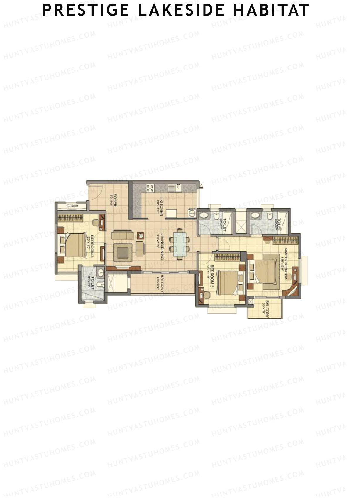 Prestige Lakeside Habitat Calliope 7 Unit 4 (Type D) Floor Plan