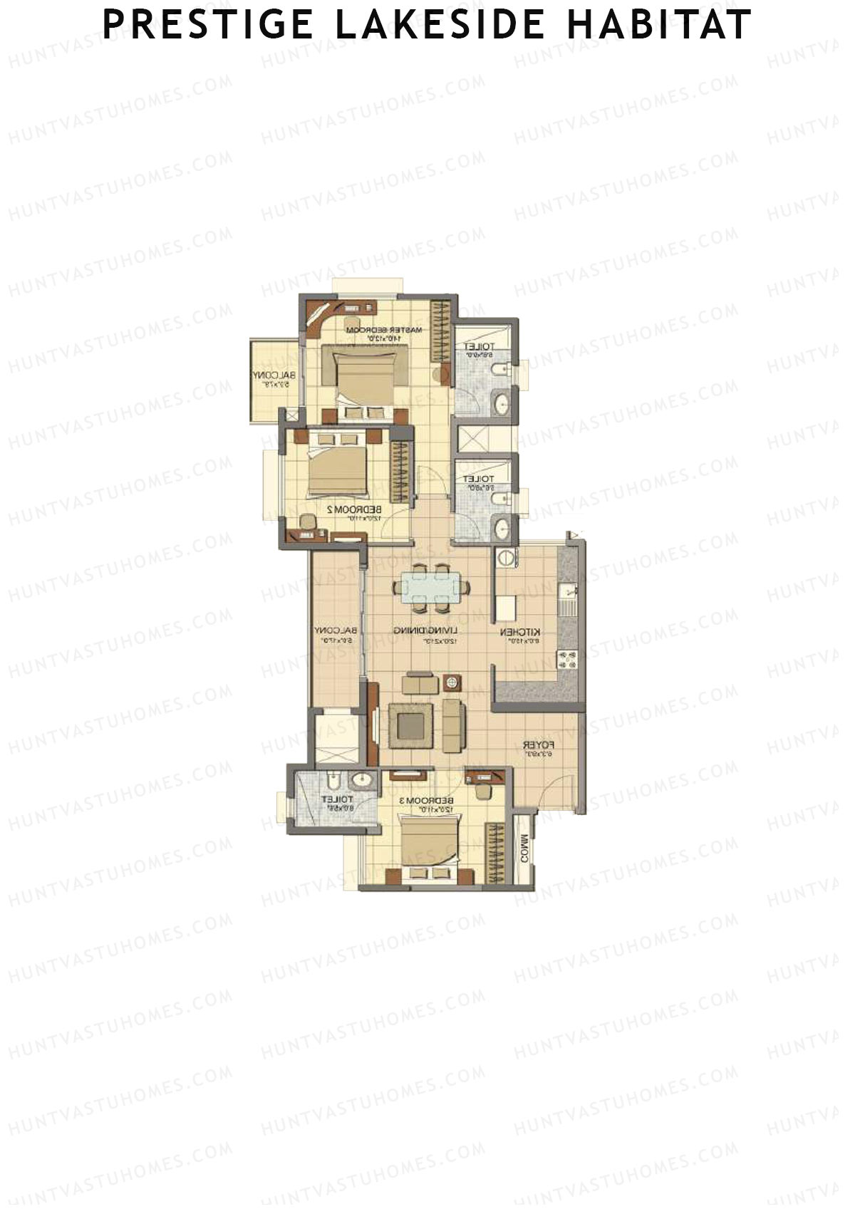Prestige Lakeside Habitat Calliope 8 Unit 3 (Type D) Floor Plan