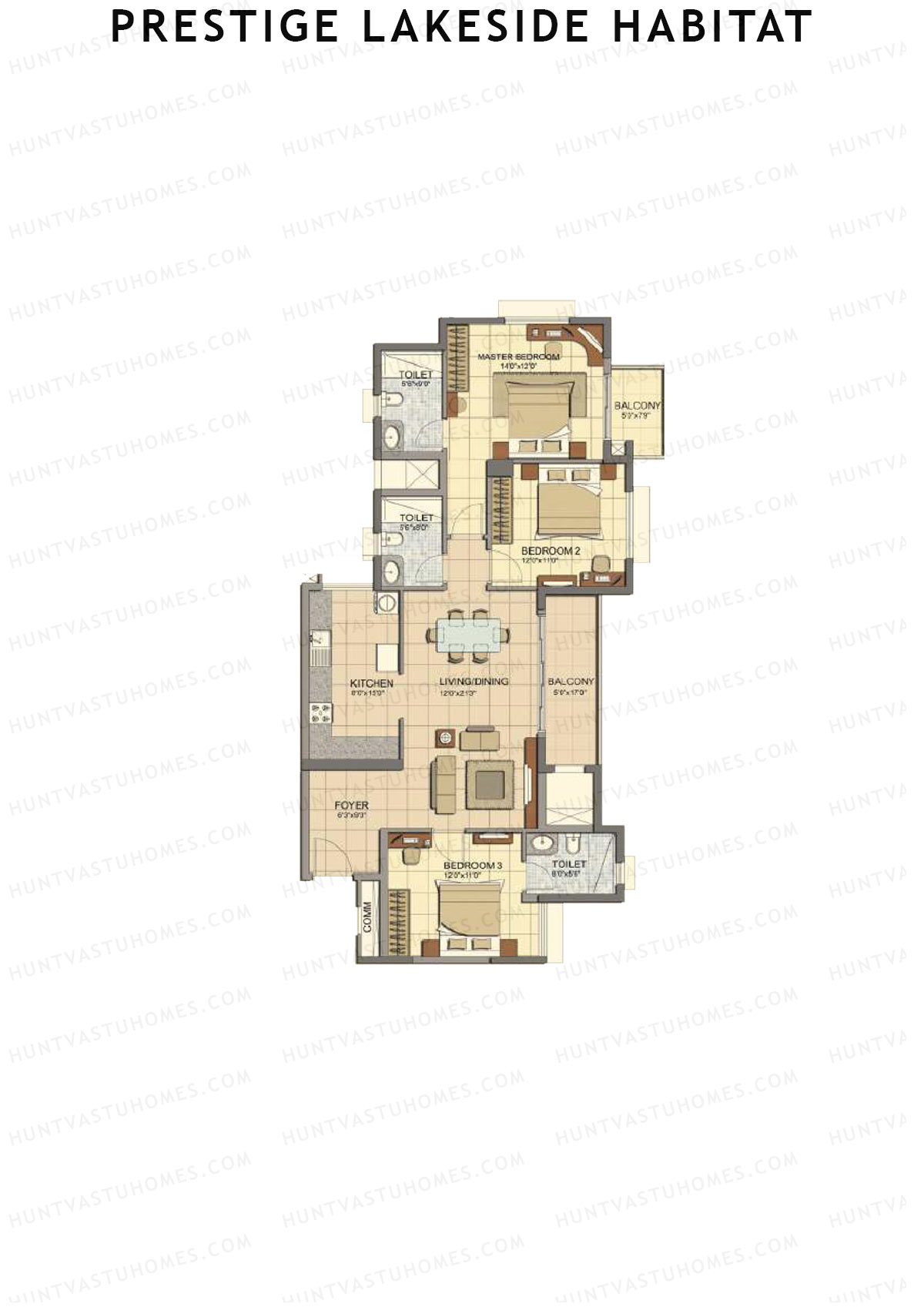 Prestige Lakeside Habitat Calliope 8 Unit 4 (Type D) Floor Plan