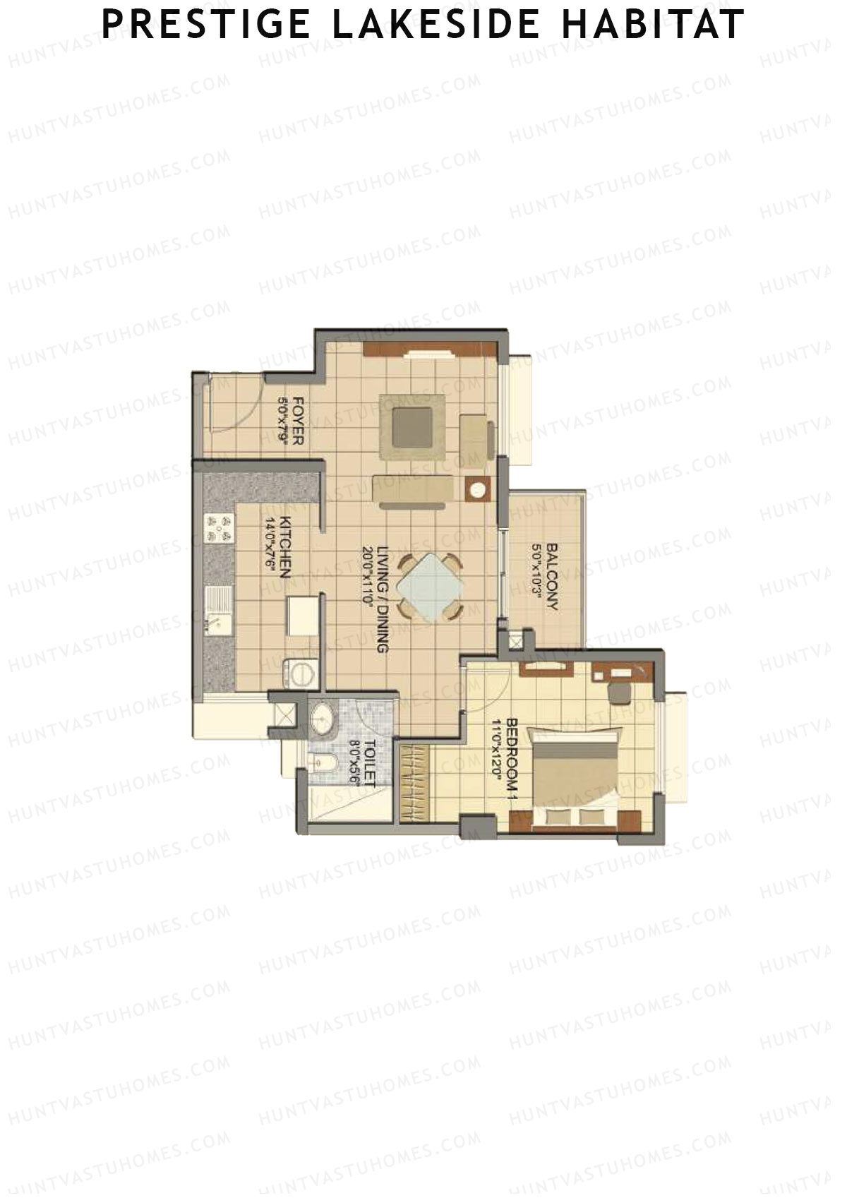Prestige Lakeside Habitat Calliope 8 Unit 5 (Type B1) Floor Plan