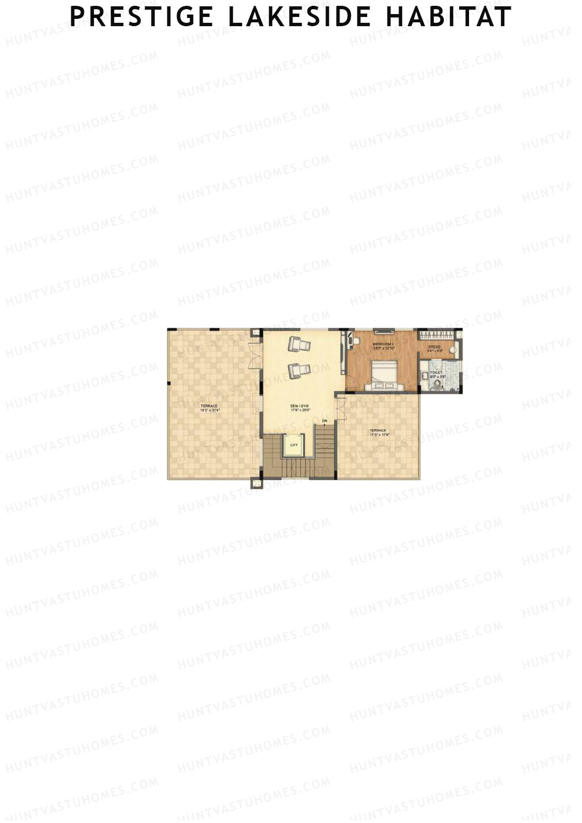 Prestige Lakeside Habitat Clara Villas (190-205) Unit B204 (Villa) Floor Plan