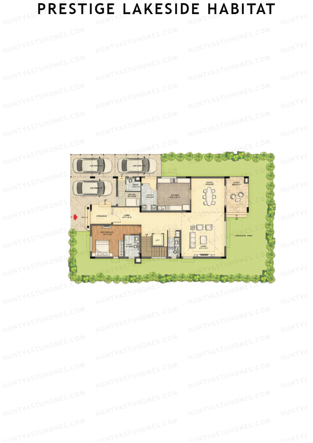 Prestige Lakeside Habitat Clara Villas (26-32) Unit B26 (Villa) Floor Plan