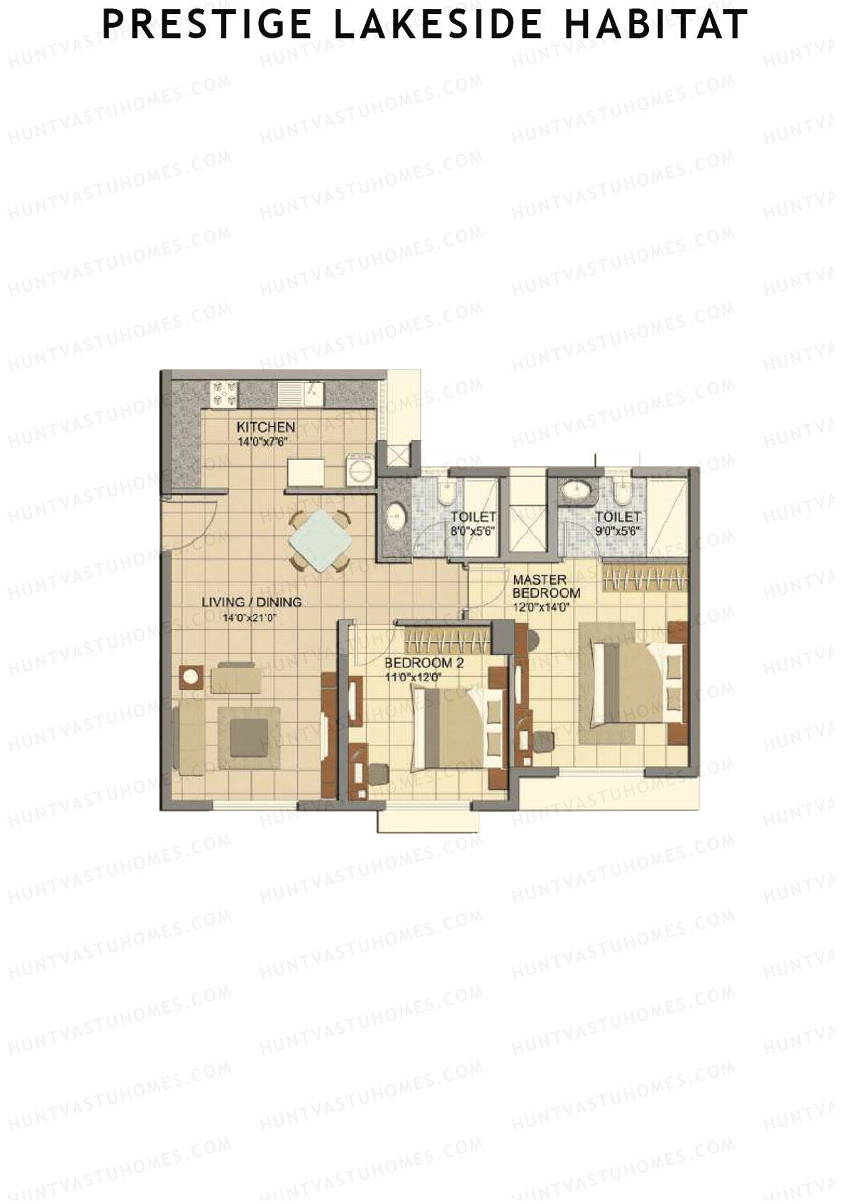 Prestige Lakeside Habitat Duncan 10 Unit 6 (Type B2) Floor Plan