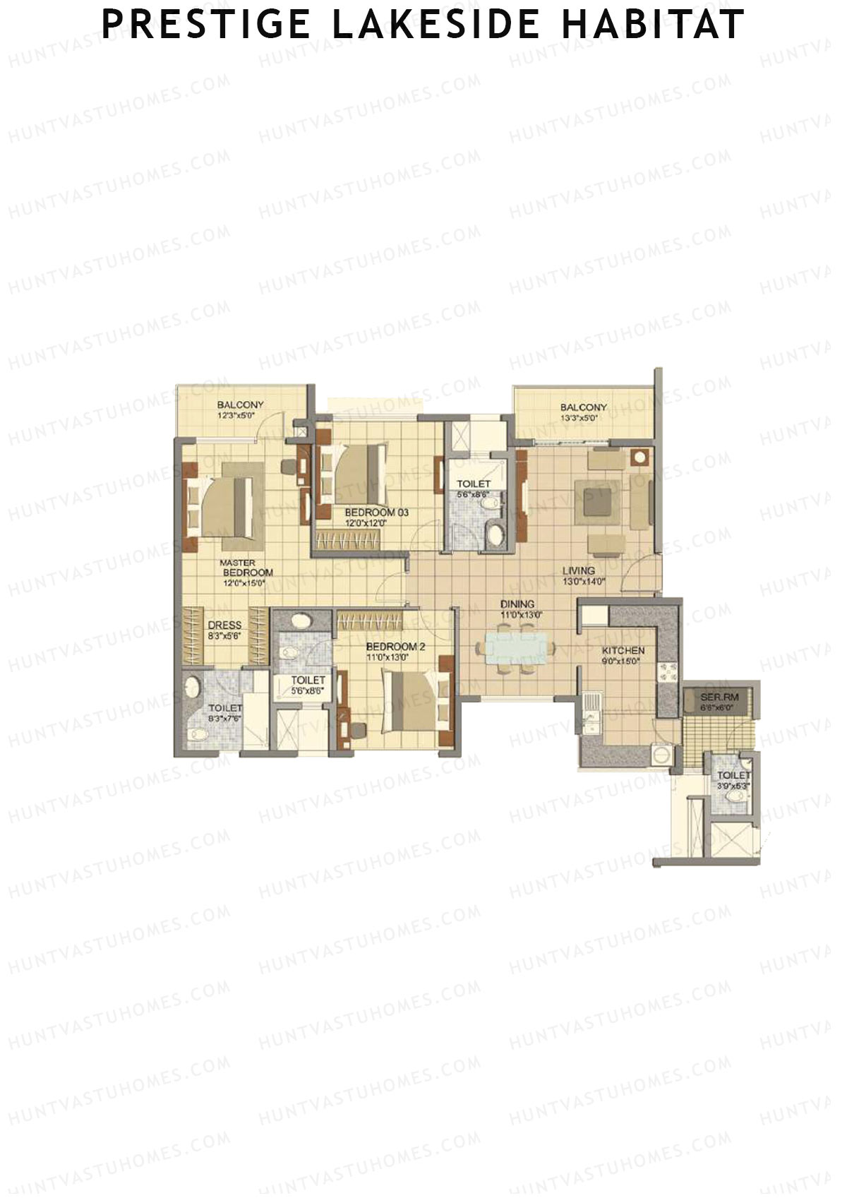 Prestige Lakeside Habitat Elinor 12 Unit 3 (Type F1) Floor Plan