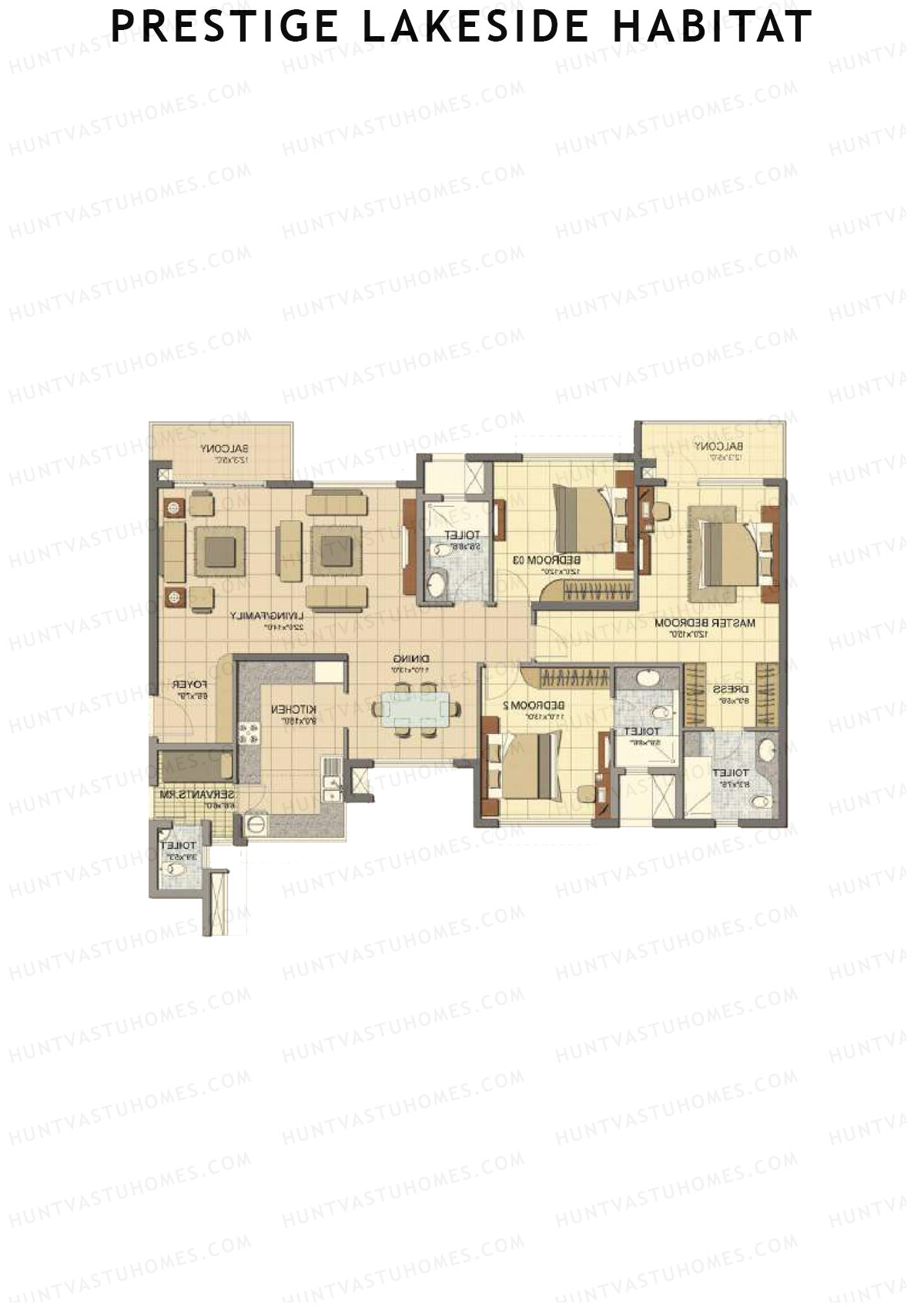 Prestige Lakeside Habitat Figaro 14 Unit 4 (Type F) Floor Plan