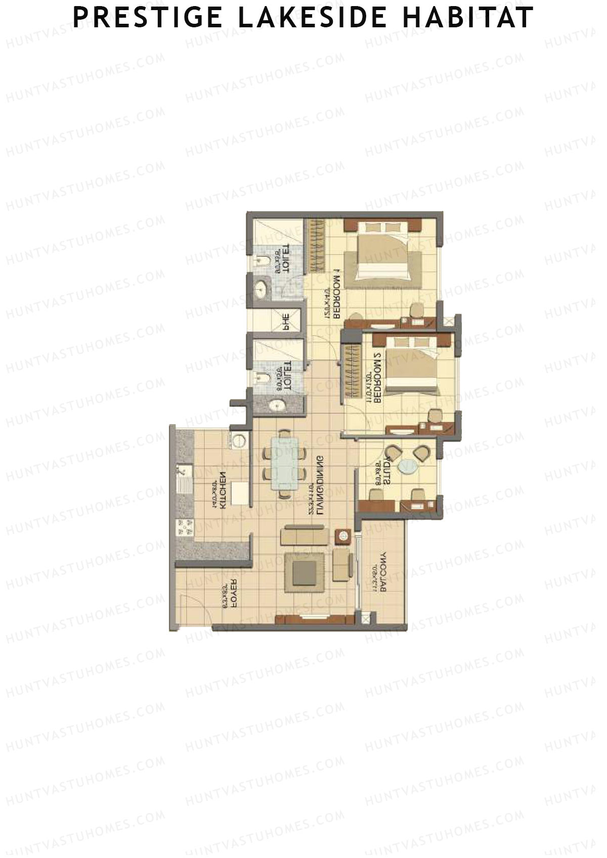 Prestige Lakeside Habitat Giselle 15 Unit 2 (Type C) Floor Plan