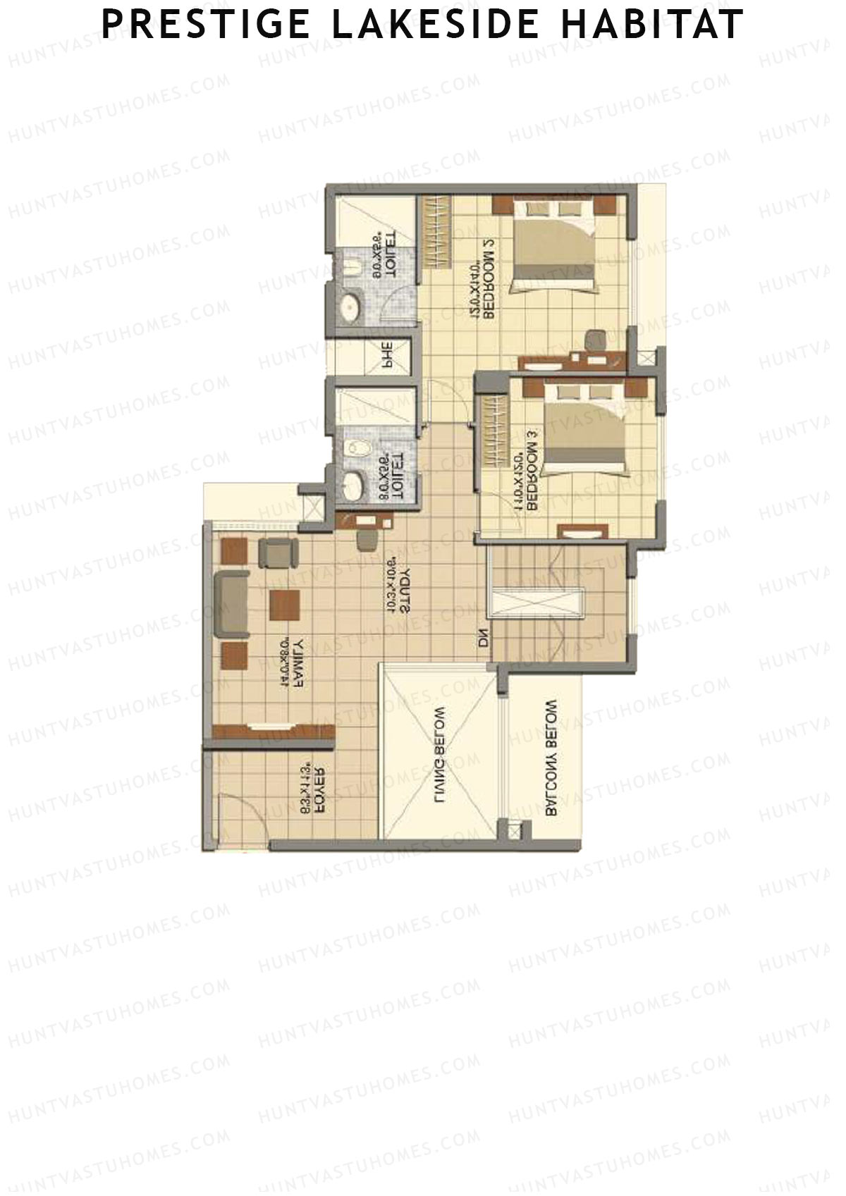 Prestige Lakeside Habitat Giselle 15 Unit 2 (Duplex ) Floor Plan