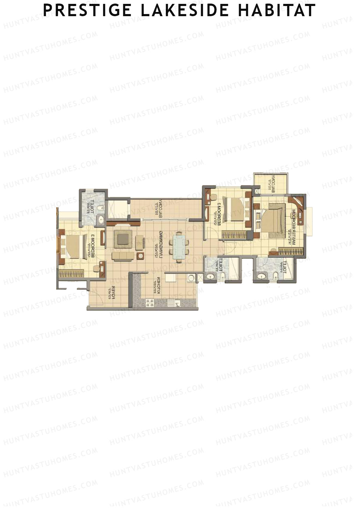 Prestige Lakeside Habitat Giselle 15 Unit 3 (Type E) Floor Plan