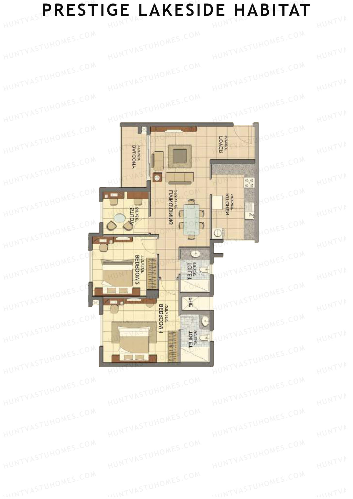 Prestige Lakeside Habitat Giselle 15 Unit 6 (Type C) Floor Plan