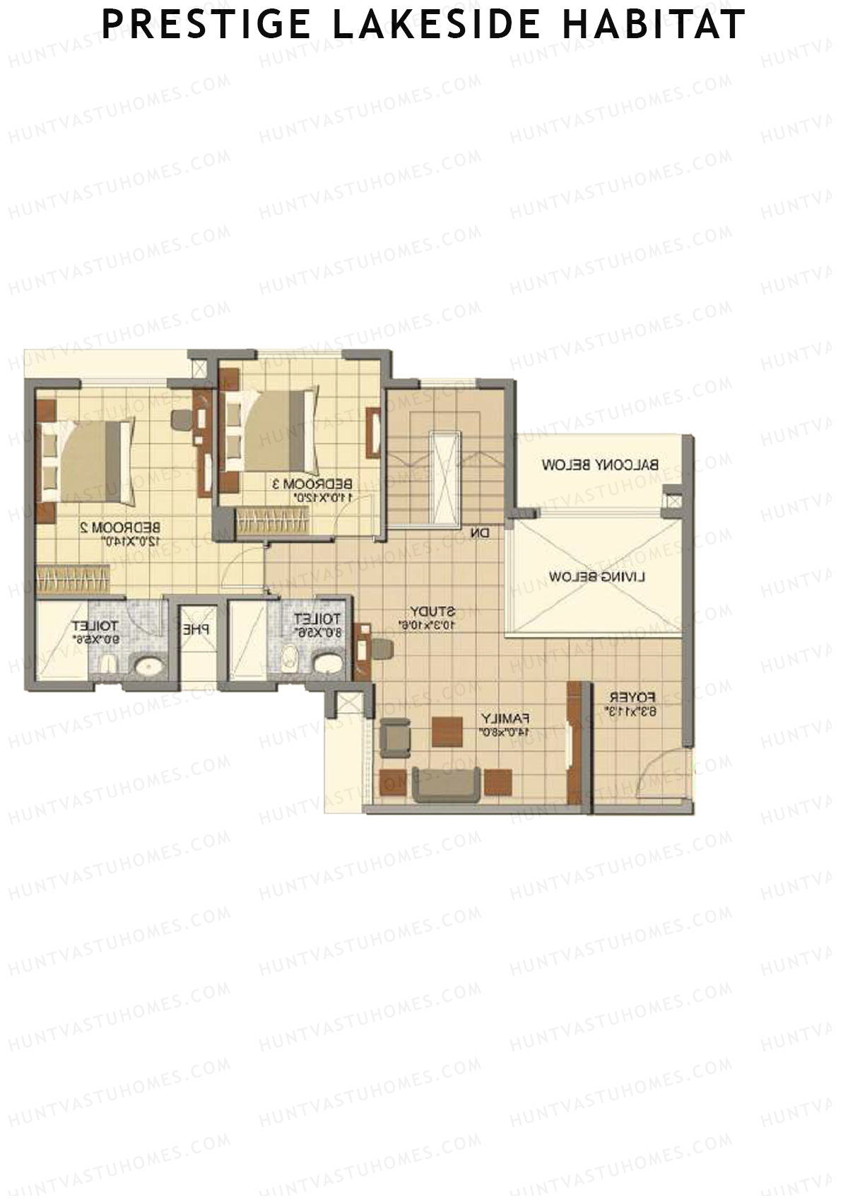 Prestige Lakeside Habitat Giselle 16 Unit 2 (Duplex ) Floor Plan