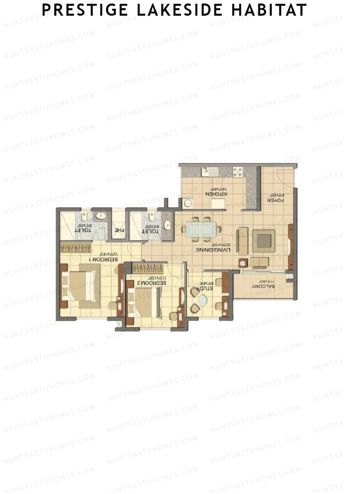 Prestige Lakeside Habitat Giselle 17 Unit 1 (Type C) Floor Plan