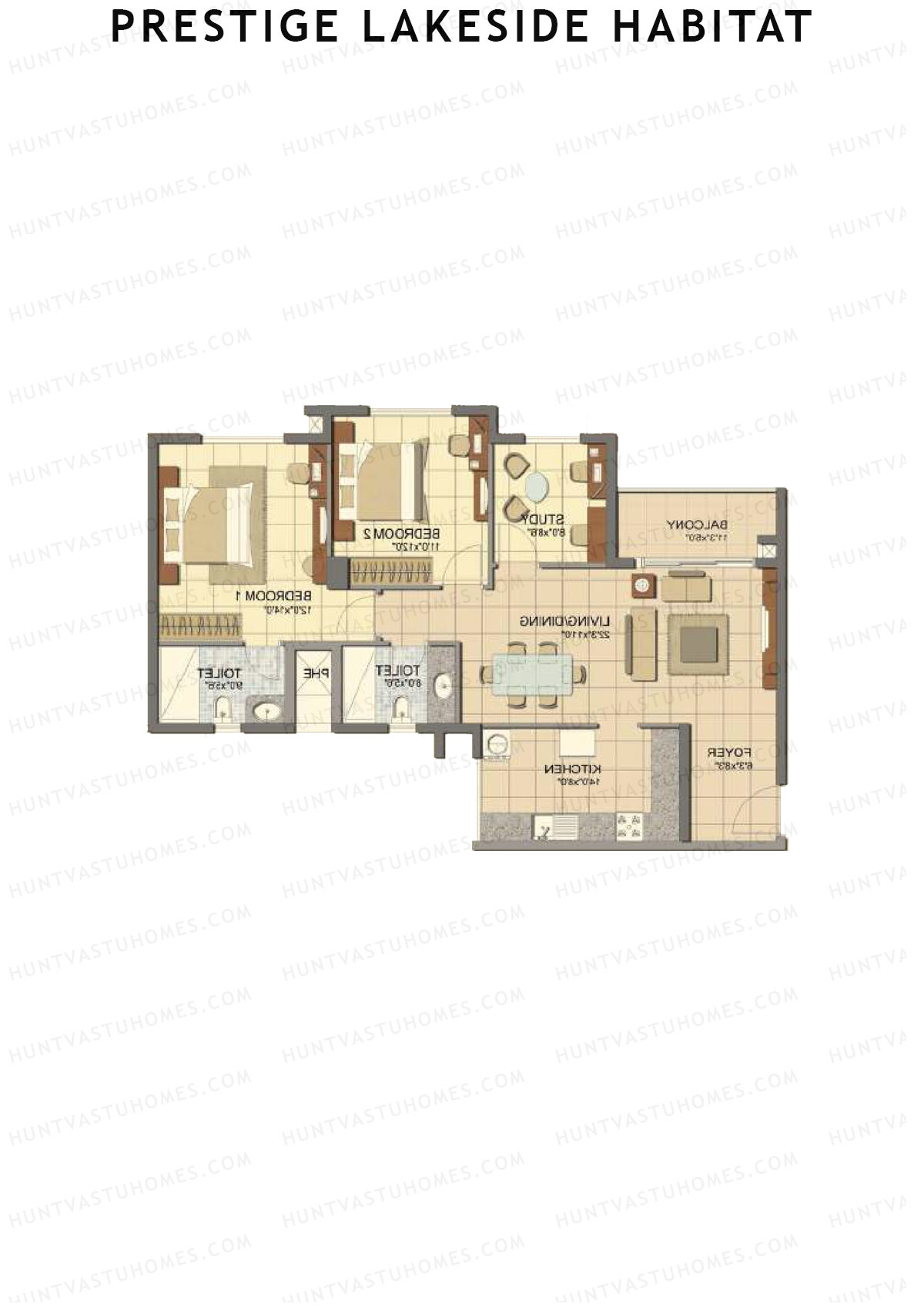 Prestige Lakeside Habitat Giselle 17 Unit 2 (Type C) Floor Plan