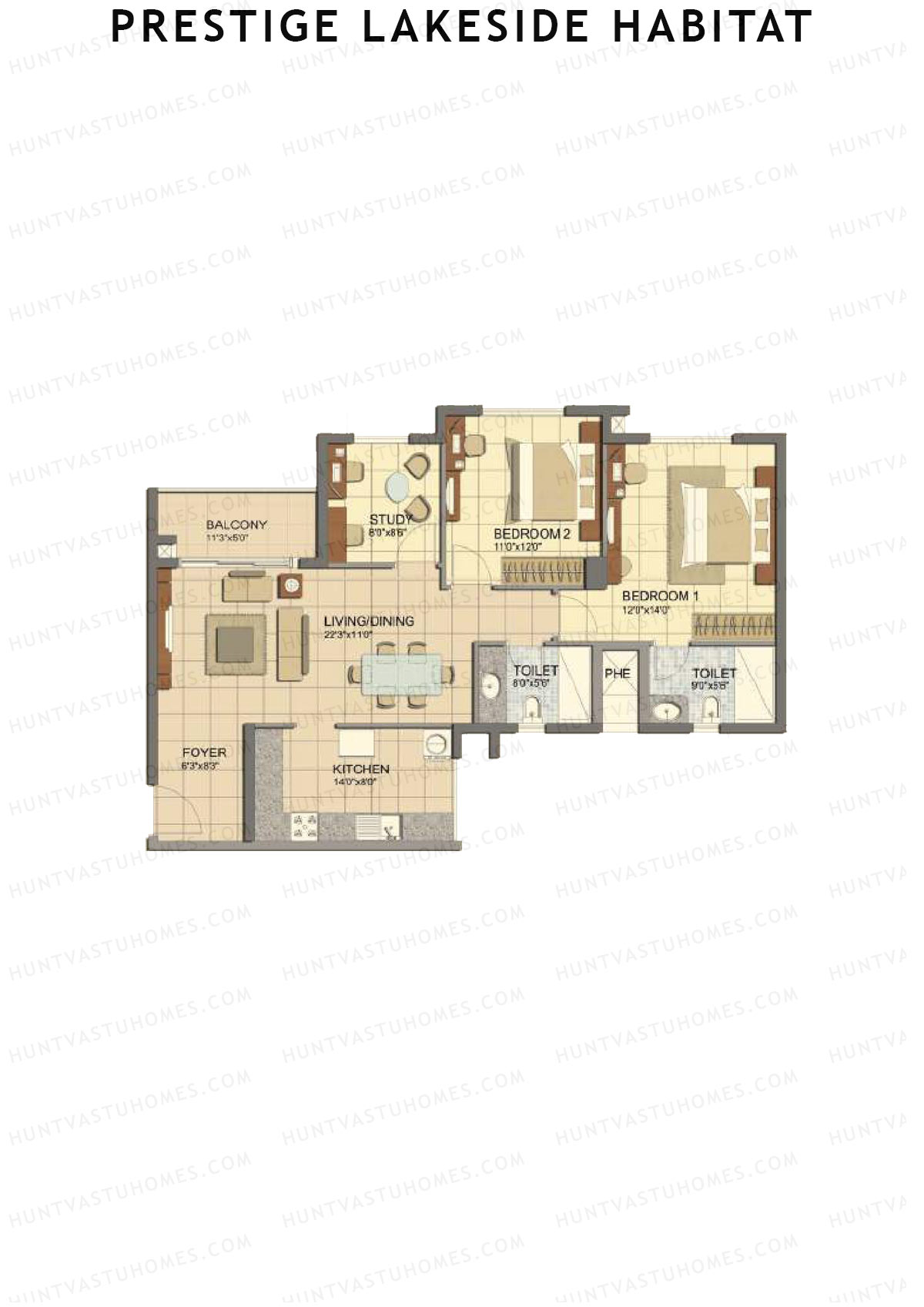 Prestige Lakeside Habitat Giselle 17 Unit 5 (Type C) Floor Plan