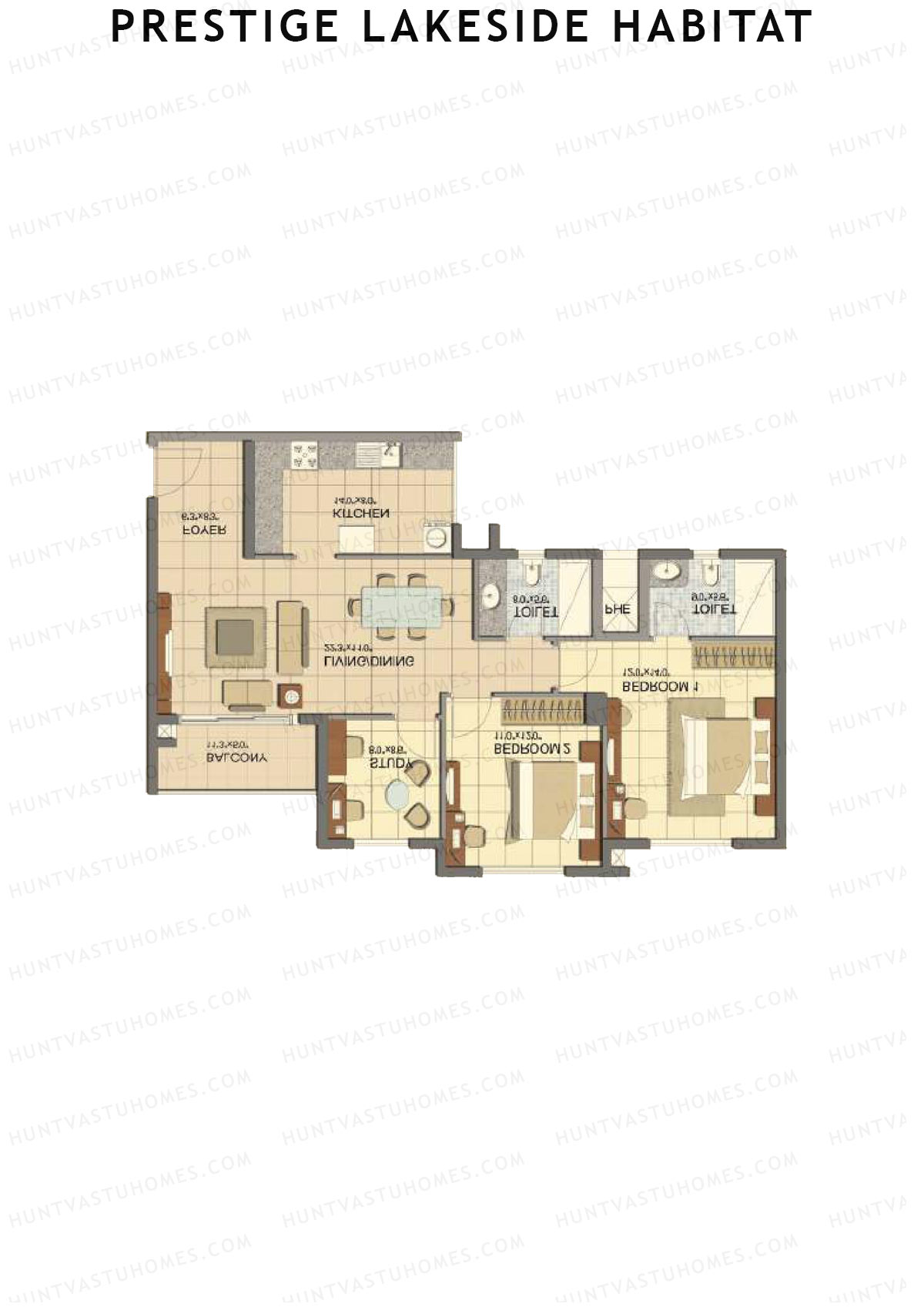 Prestige Lakeside Habitat Giselle 17 Unit 6 (Type C) Floor Plan