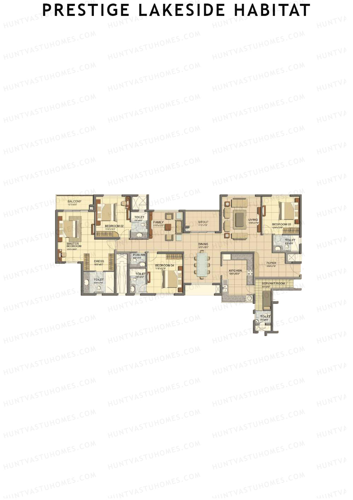 Prestige Lakeside Habitat Humbert 18 Unit 1 (Type K) Floor Plan