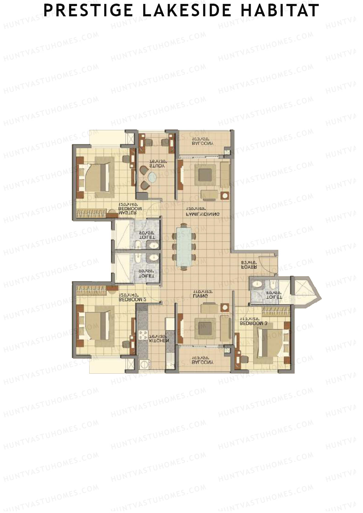 Prestige Lakeside Habitat Kiara 23 Unit 2 (Type A1) Floor Plan