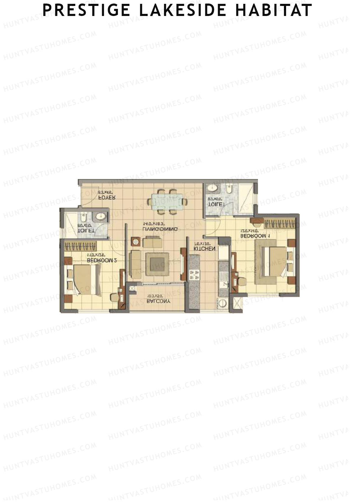 Prestige Lakeside Habitat Kiara 23 Unit 6 (Type A) Floor Plan