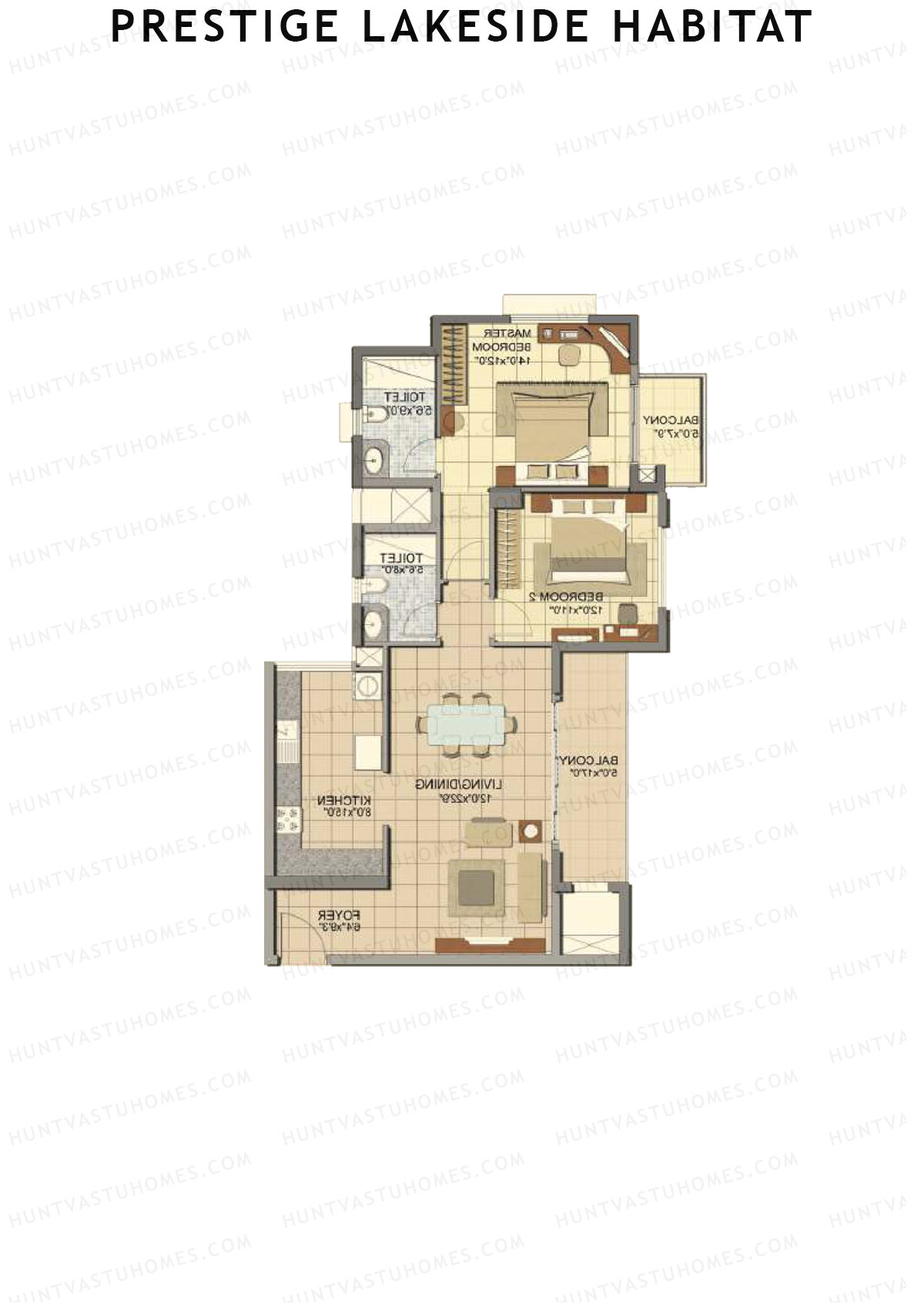 Prestige Lakeside Habitat Kiara 24 Unit 4 (Type E1) Floor Plan