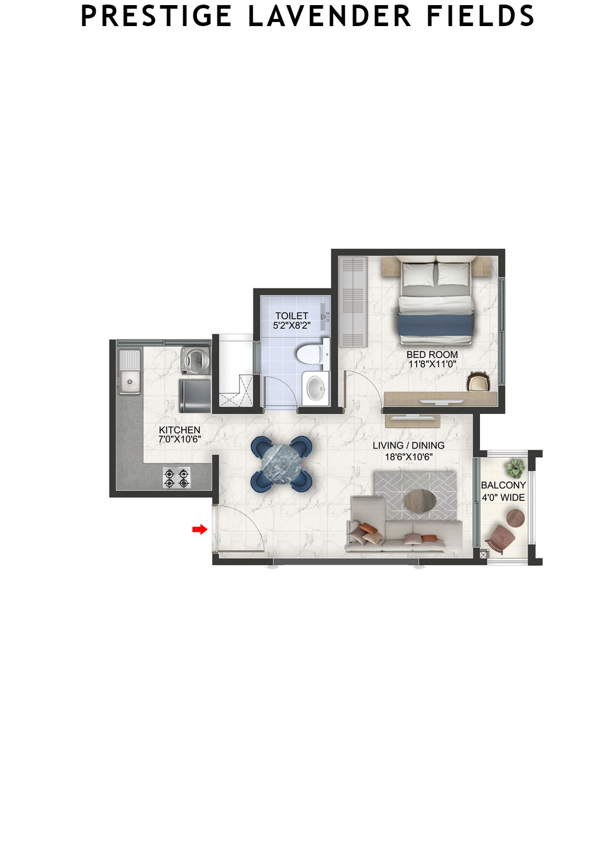 Prestige Lavender Fields Tower 5 Unit 8 Floor Plan