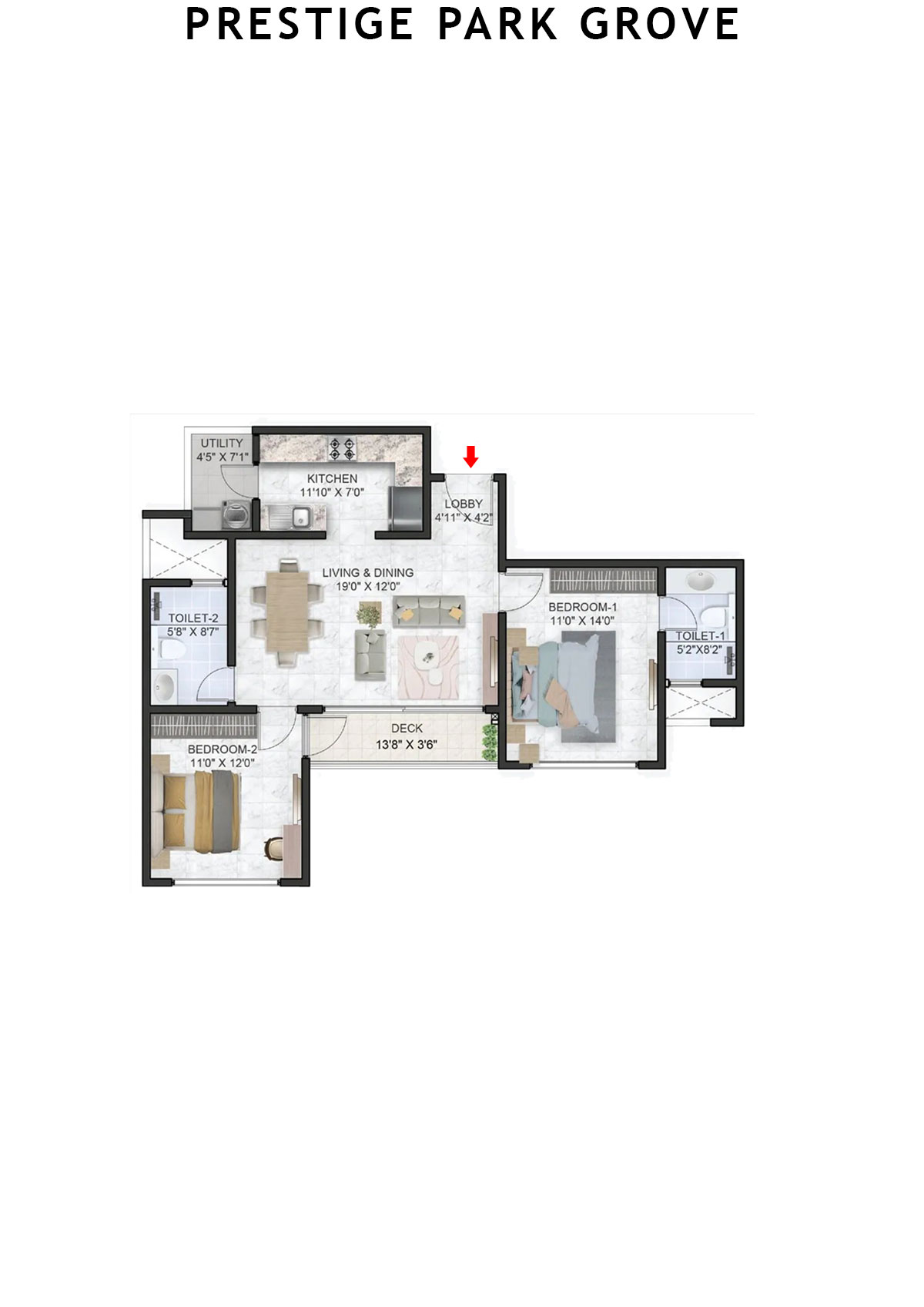 Prestige Park Grove Tower 12 Unit 6 (Type B3) Floor Plan