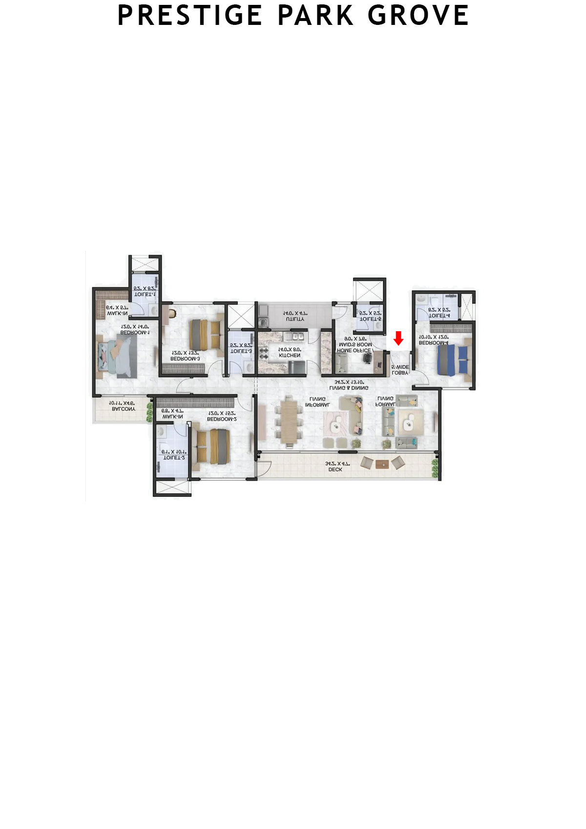 Prestige Park Grove Tower 2 Unit 1 (Type G2) Floor Plan