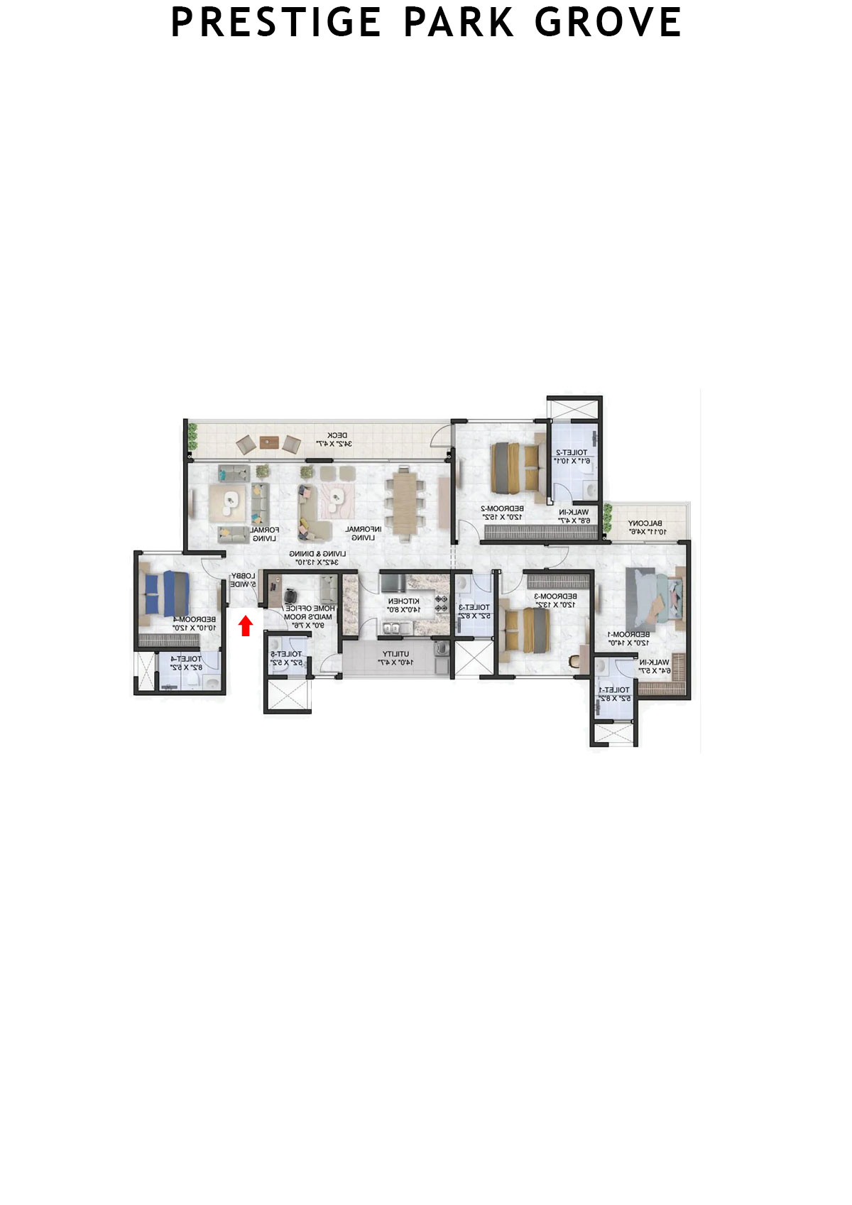 Prestige Park Grove Tower 2 Unit 3 (Type G2) Floor Plan