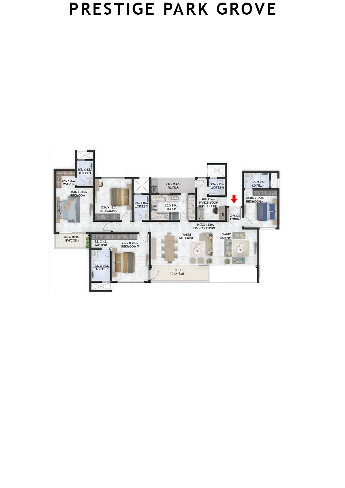 Prestige Park Grove Tower 3 Unit 1 (Type G2) Floor Plan