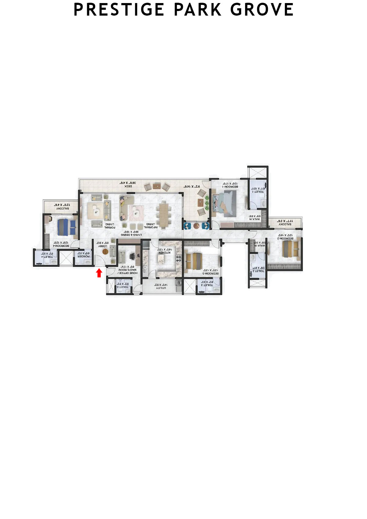 Prestige Park Grove Tower 4 Unit 3 (Type G3) Floor Plan