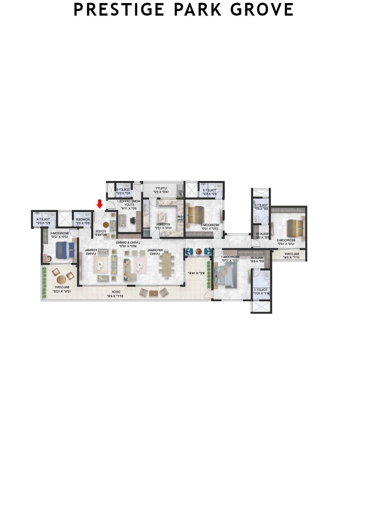 Prestige Park Grove Tower 4 Unit 4 (Type G3) Floor Plan