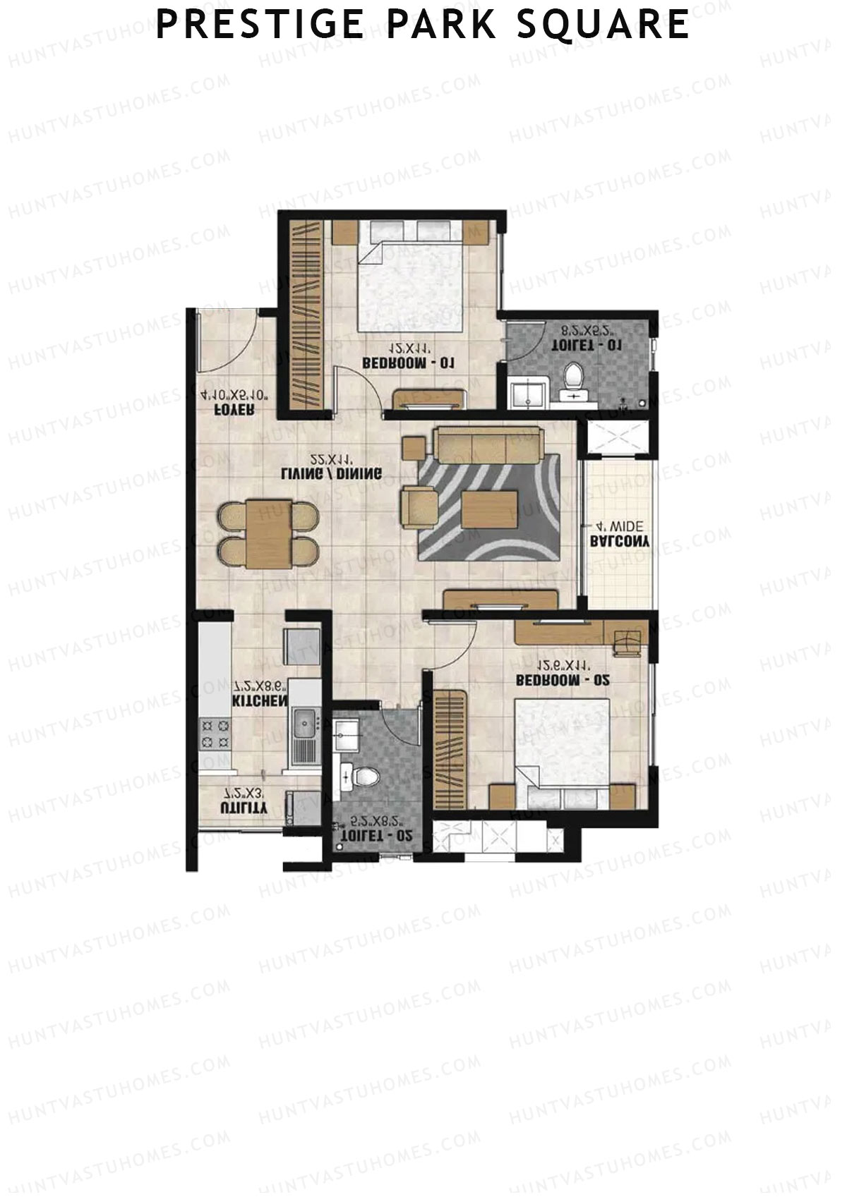 Prestige Park Square Tower 2 Unit 3 (Type A) Floor Plan