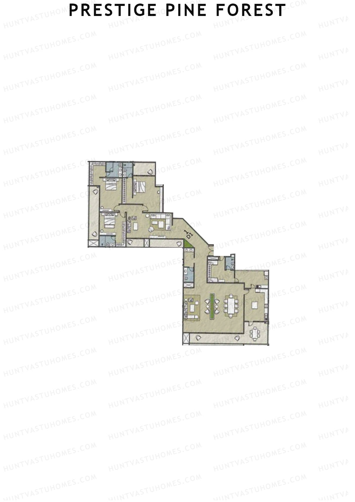 Prestige Pine Forest Tower 1 Unit 1 Type PH(Penthouse) Floor Plan