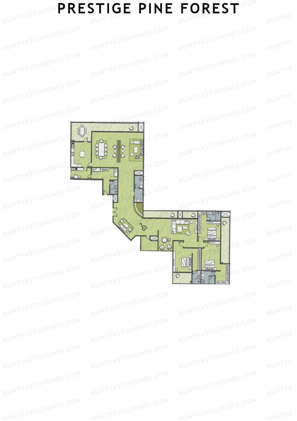 Prestige Pine Forest Tower 1 Unit 2 Type PH(Penthouse) Floor Plan