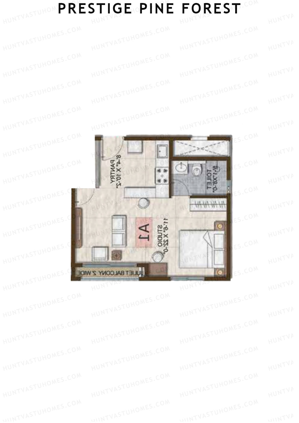 Prestige Pine Forest Tower 2 Unit 1A (Type A1) Floor Plan